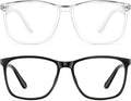Blue Light Blocking Glasses Women/Men, Fashion Lightweight Frame Computer Eye Glasses anti Eyestrain & UV Glare for Gaming & Reading, 2-Pack (A)