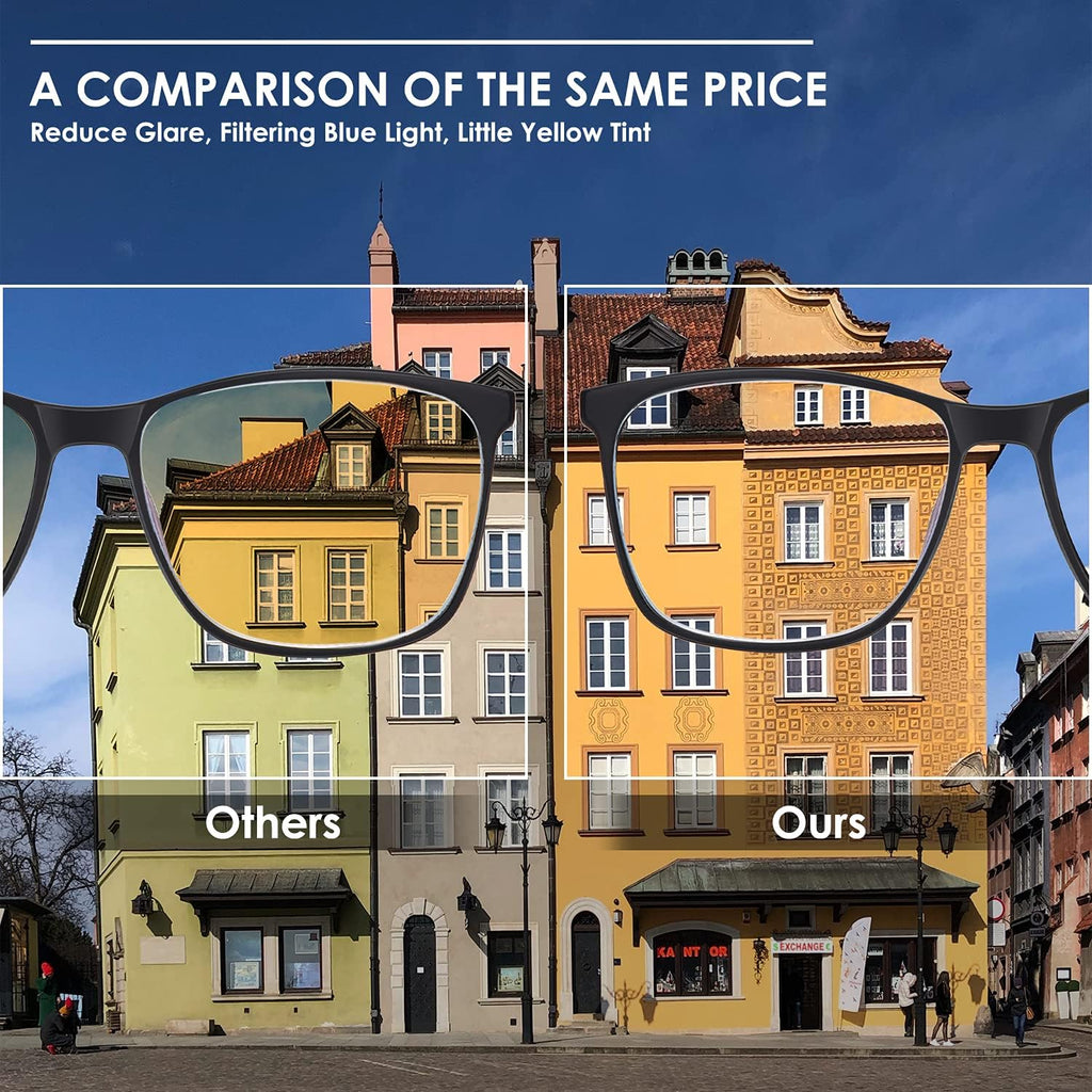 Blue Light Blocking Glasses Women/Men, Fashion Lightweight Frame Computer Eye Glasses anti Eyestrain & UV Glare for Gaming & Reading, 2-Pack (A)