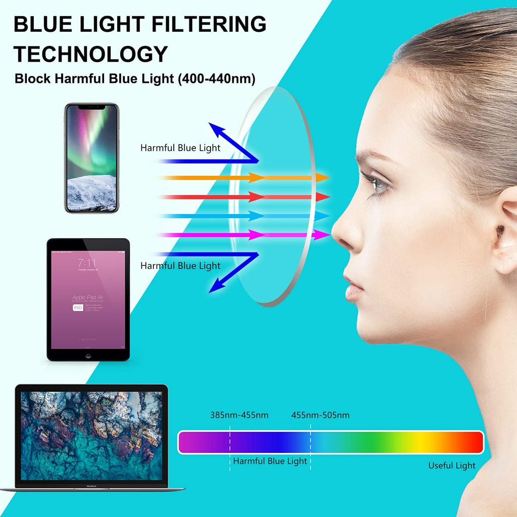 Blue Light Blocking Glasses Women/Men, Fashion Lightweight Frame Computer Eye Glasses anti Eyestrain & UV Glare for Gaming & Reading, 2-Pack (A)